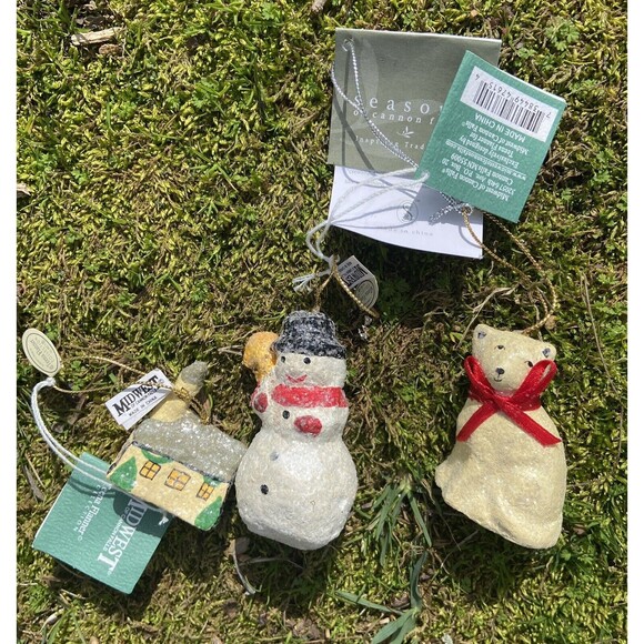 Seasons of Cannon Falls Teena Flanner Signed Christmas Ornaments Mini Set of 3 - Picture 5 of 6